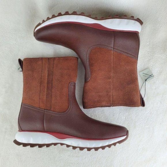 Cole Haan ZERØGRAND XC Waterproof Harvest Brown Suede Leather Pull-On Boot 9B - Picture 9 of 13